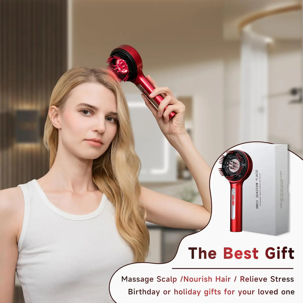 3-in-1 Electric Scalp Massage Comb, Hair Oil Applicator, Five-Level Head Scratching, Soothing and Relaxing to Prevent Hair Loss,