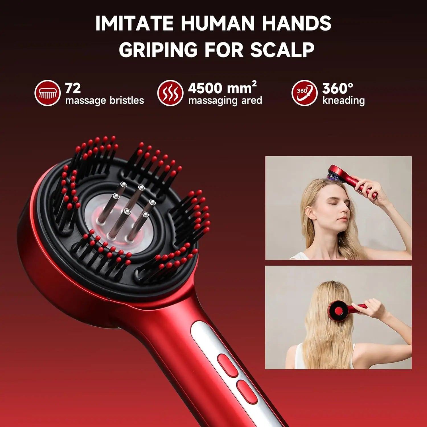 3-in-1 Electric Scalp Massage Comb, Hair Oil Applicator, Five-Level Head Scratching, Soothing and Relaxing to Prevent Hair Loss,
