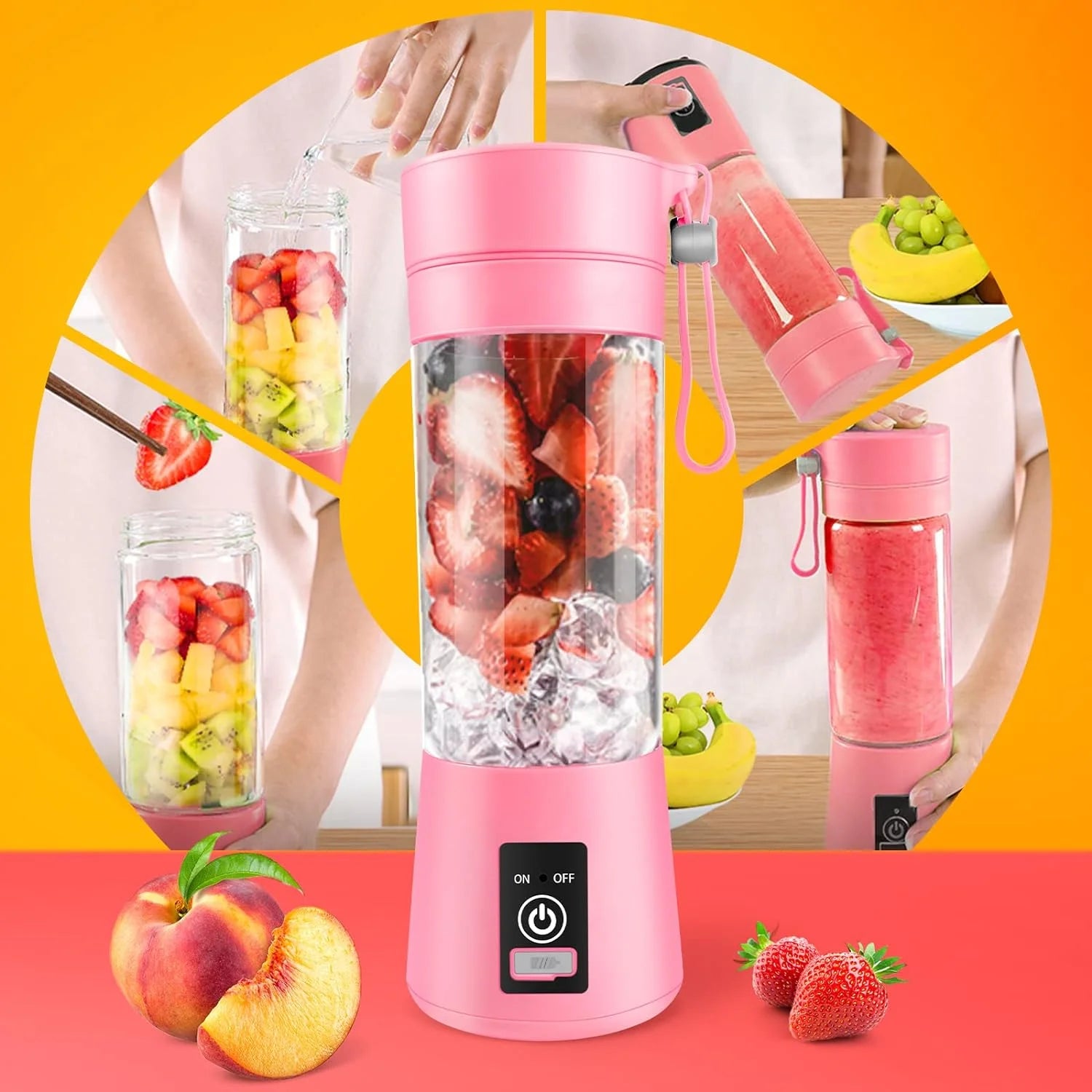 Portable Blender, Personal Size Blender for Shakes and Smoothies with 6 Ultra  Blades, 17Oz 4000mAh Powerful Juicer, Mini Blende